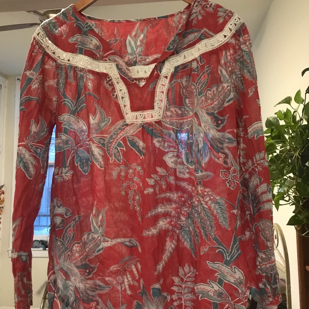 Cotton boho printed top